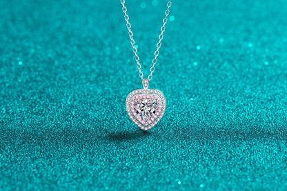 Heart Halo Moissanite Pendant Necklace - product view 5