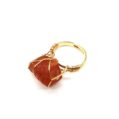 Personality Hand Wrapped Rough Stone Agate Ring - view 6