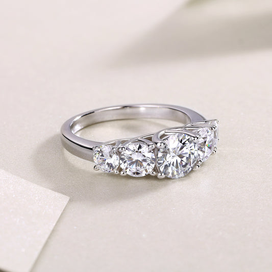 Luxury Fashion Diamond Rings Moissanite Silver