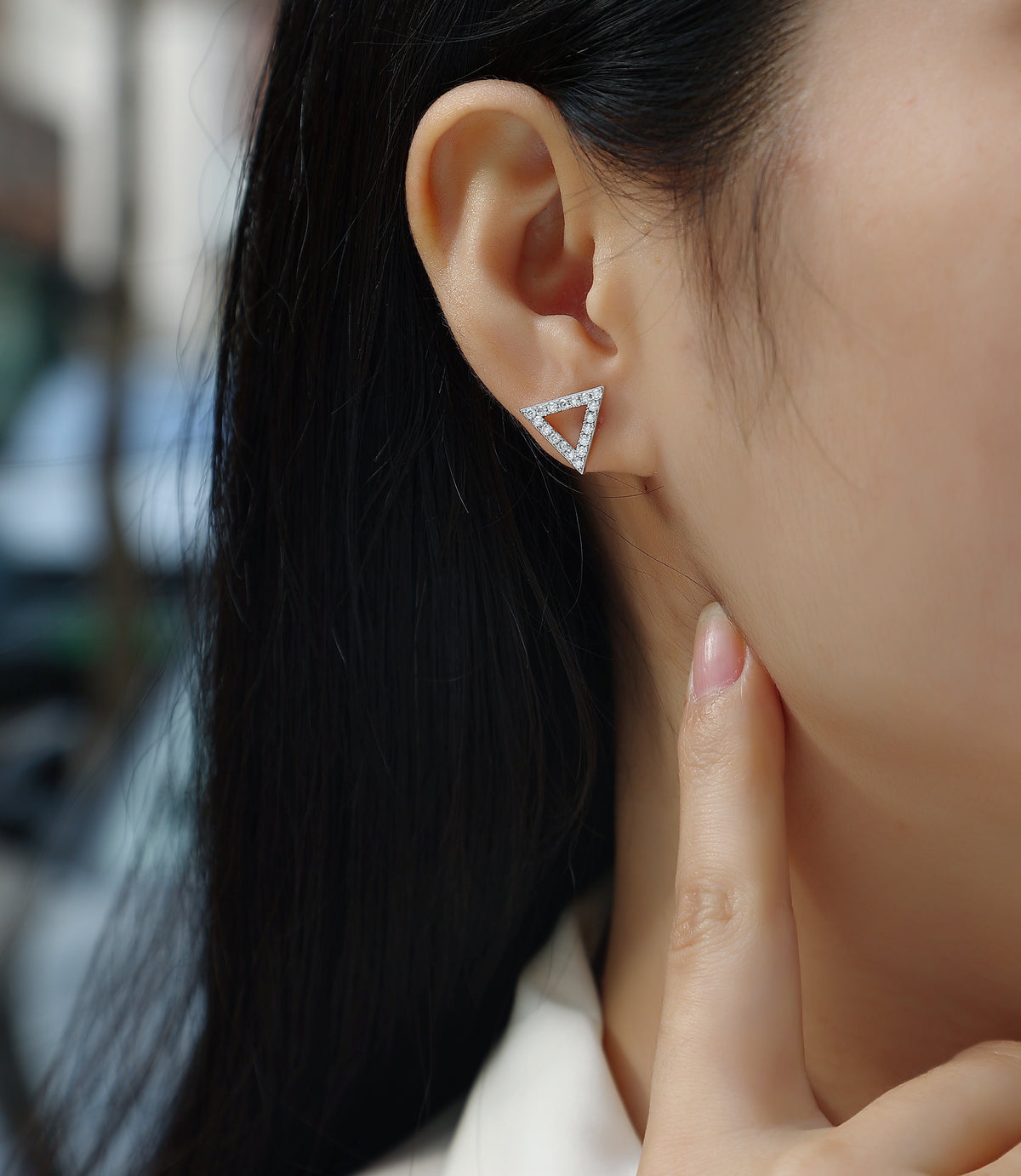 Unique Moissanite S925 Sterling Silver Platinum-plated Earrings - view 4