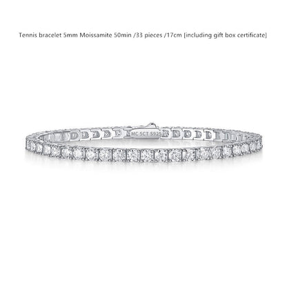 Sterling Silver D Color Moissanite Tennis Bracelet For Women
