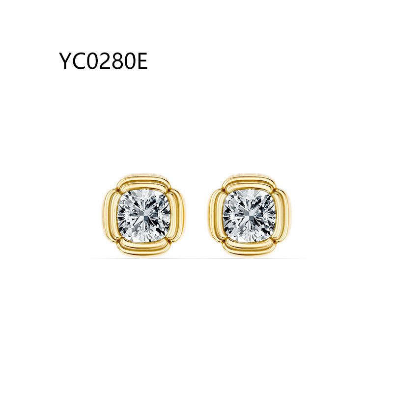 S925 Sterling Silver Stud Earrings With 1 Carat Moissanite Lightweight Hypoallergenic