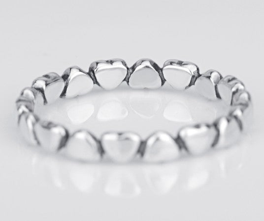 Linked Hearts Silver Band Ring - product view 6