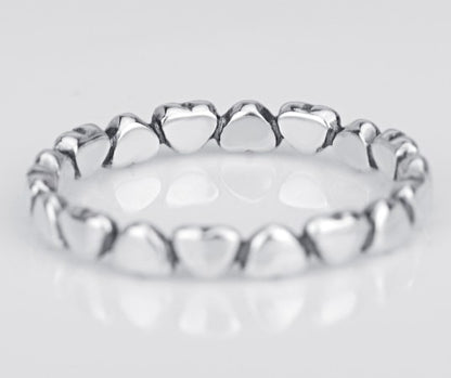 Linked Hearts Silver Band Ring - product view 6