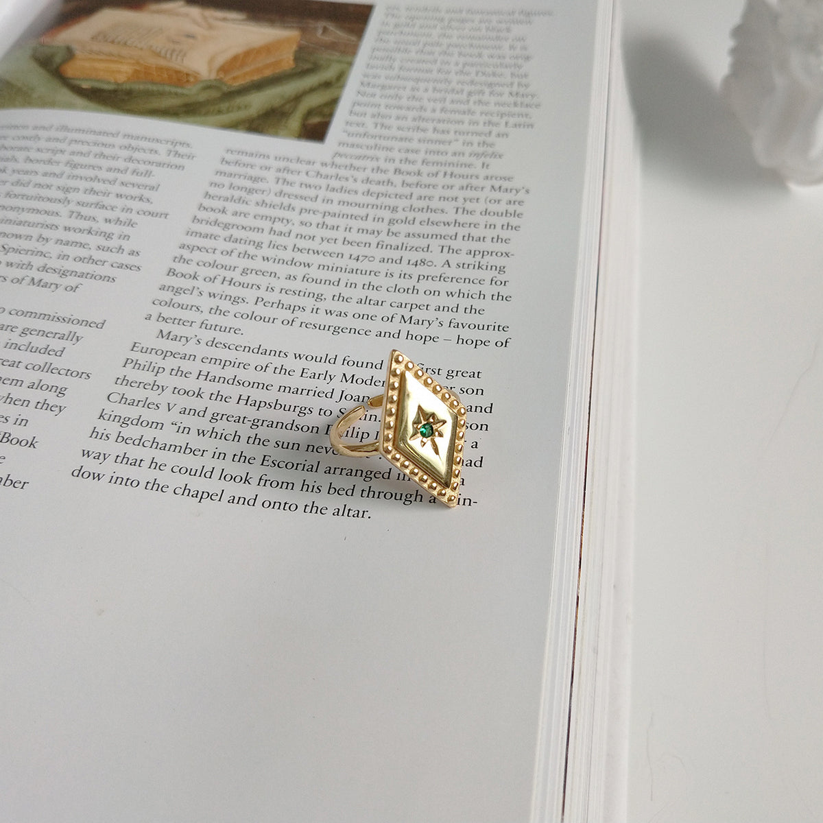 Gold-Tone Sculpted Silver Ring - product view 6