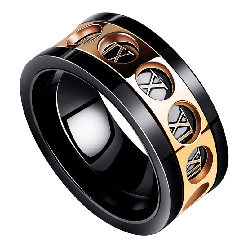 Personality Ring Titanium Steel Hip Hop Simplicity - view 2