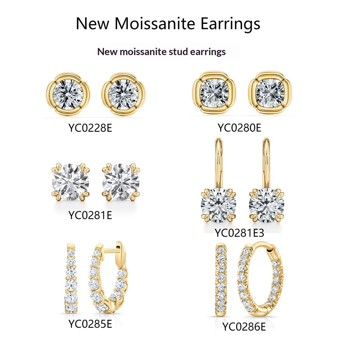 S925 Sterling Silver Stud Earrings With 1 Carat Moissanite Lightweight Hypoallergenic