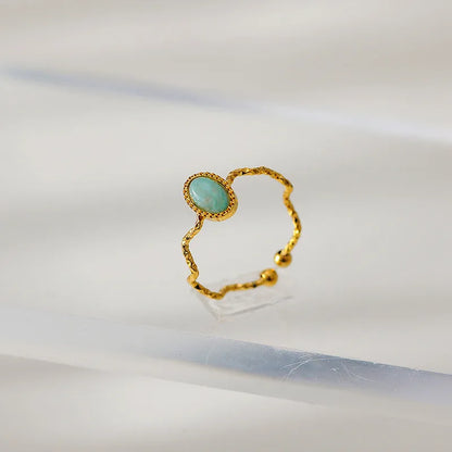 Oval Bezel Open Ring — product view 3