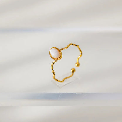 Oval Bezel Open Ring — product view 4