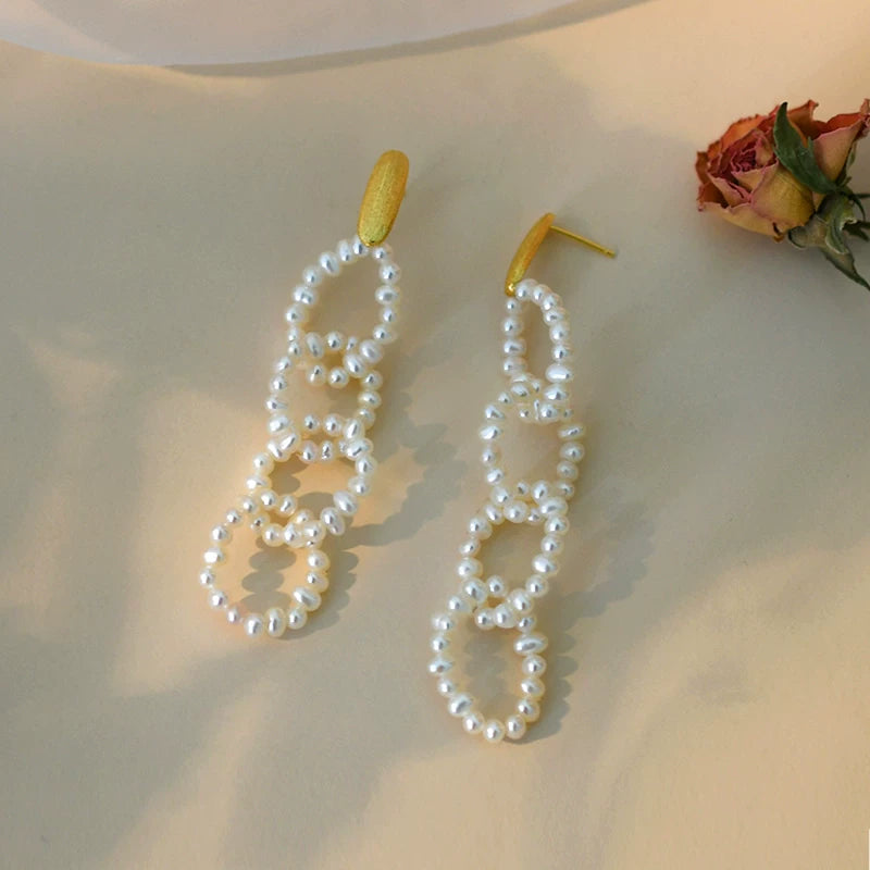 Freshwater Pearl Chain Drop Earrings – ZCOOTC