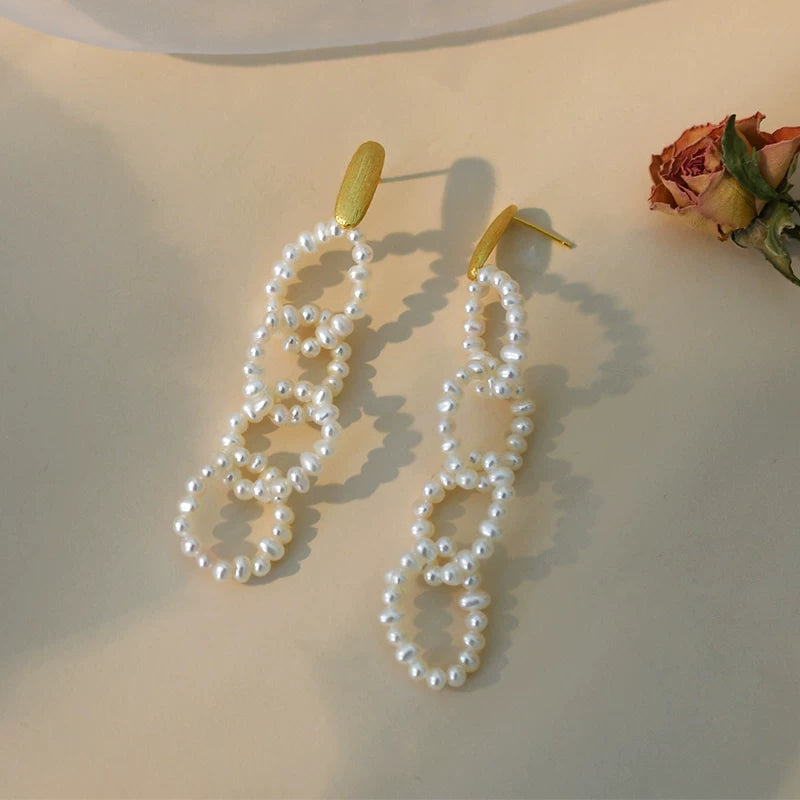 Freshwater Pearl Chain Drop Earrings – ZCOOTC
