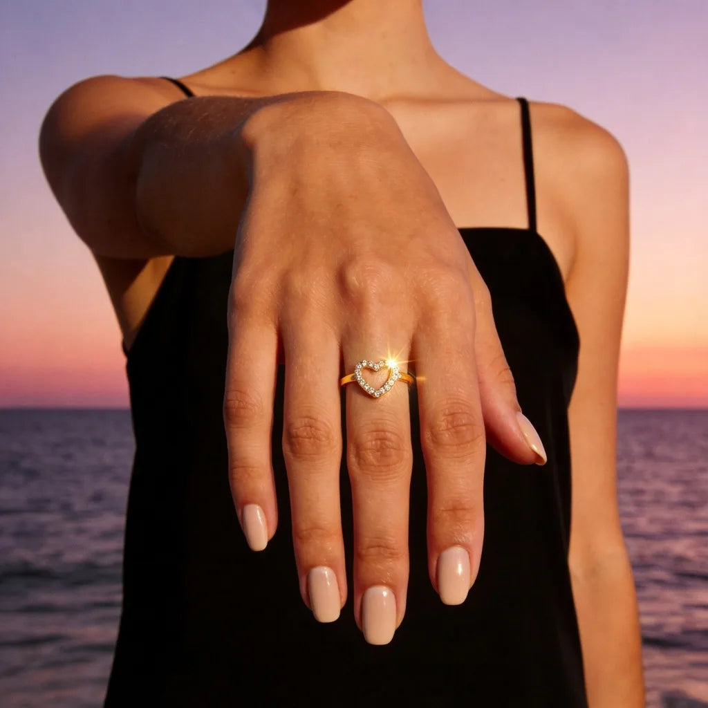 Radiant Heart Open Ring — product view 1