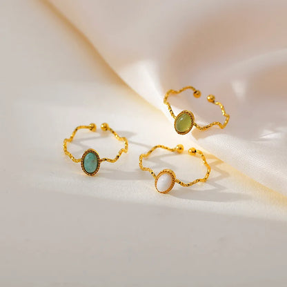 Oval Bezel Open Ring — product view 1