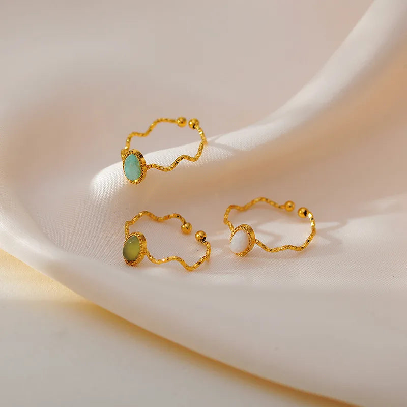 Oval Bezel Open Ring — product view 2