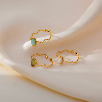 Oval Bezel Open Ring — product view 2