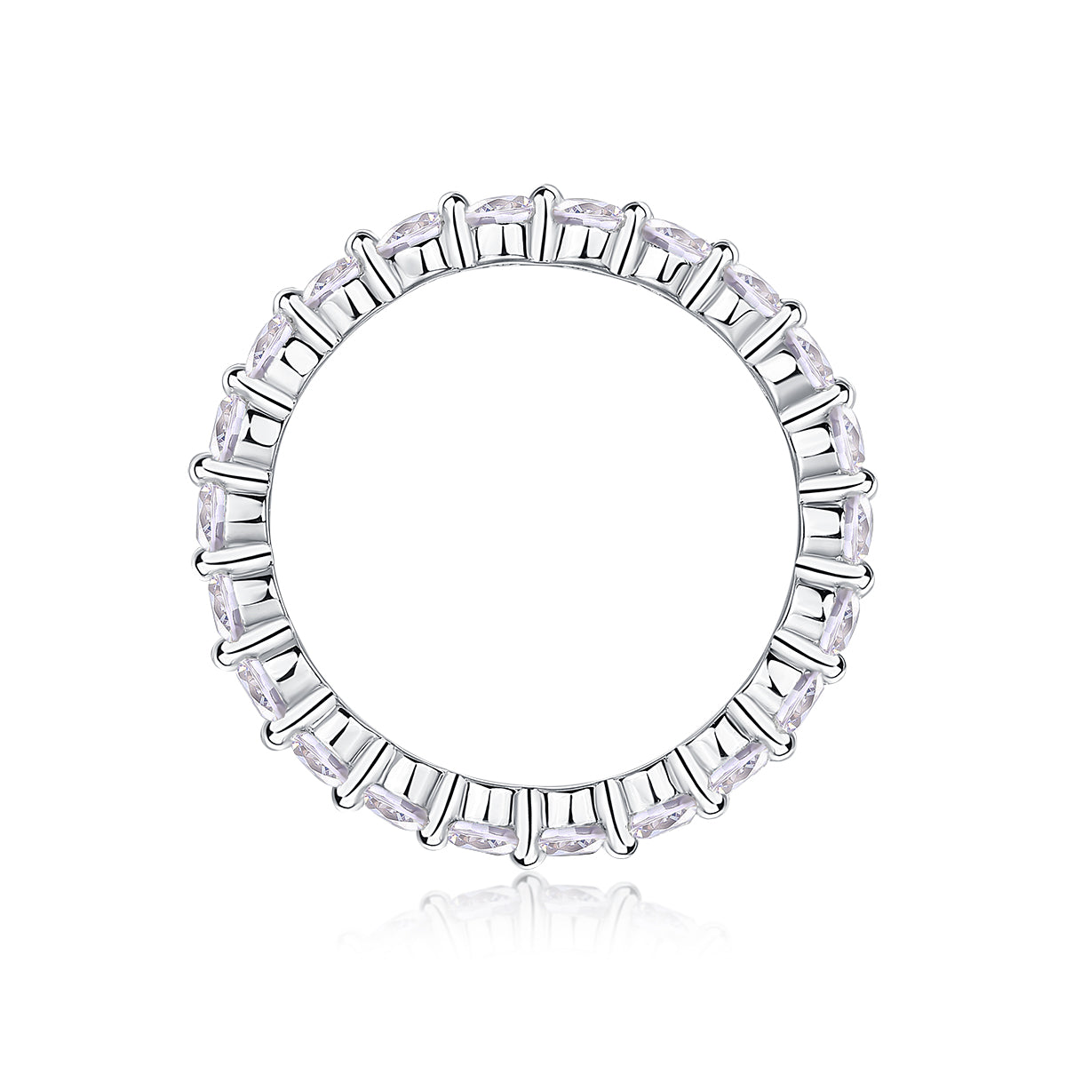 Row Of Diamonds Moissanite Rings Silver Luxury Fashion – Eternal Star