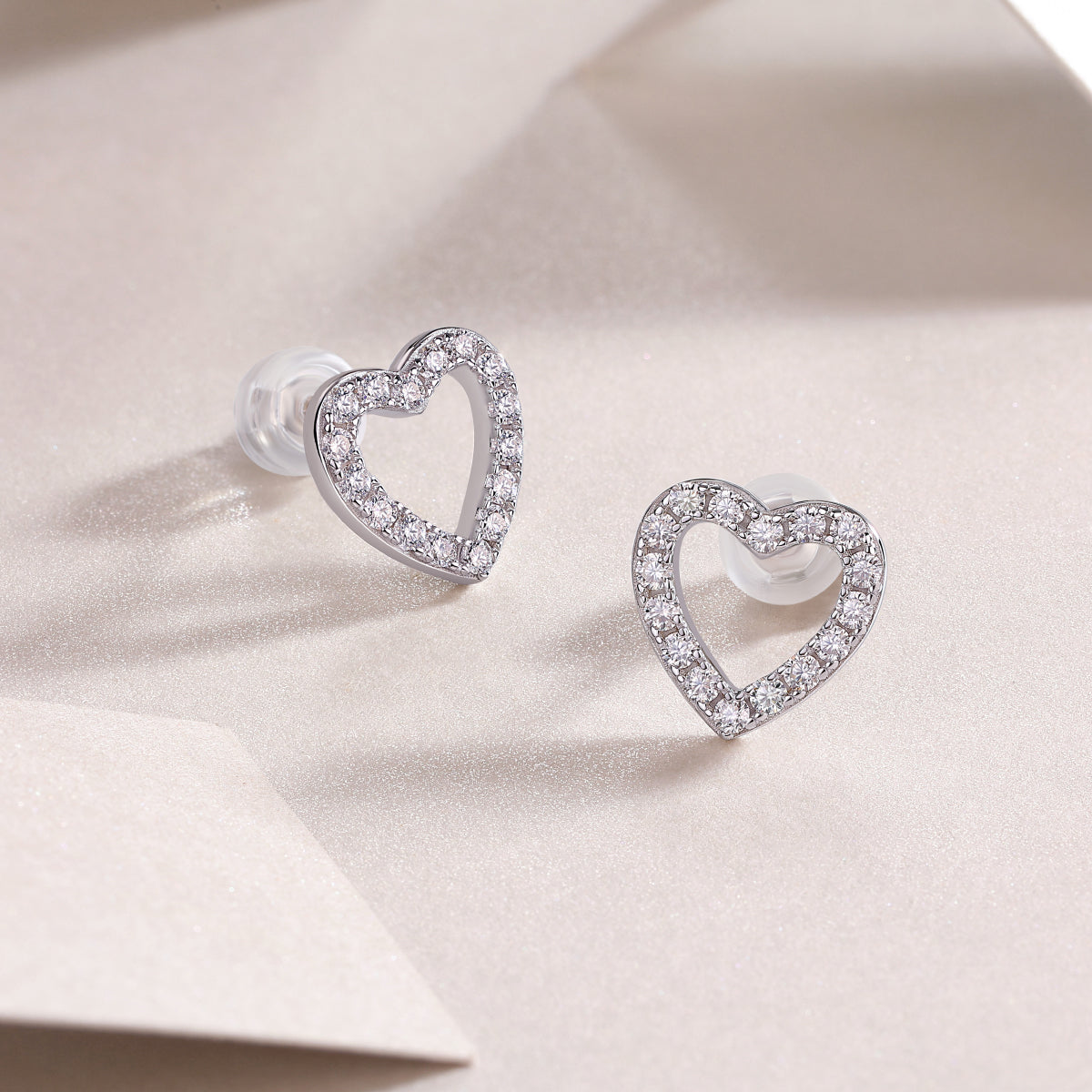 From The Heart Fashionable Moissanite Jewelry Earrings - view 2