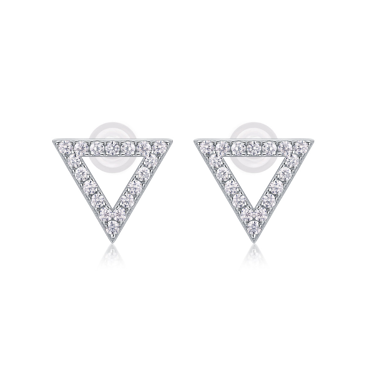 Unique Diamond Set With Moissanite Silver Earrings - view 2