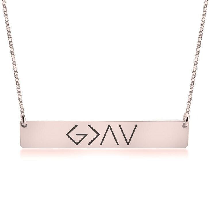 European And American Fashion One Word Horizontal Bar Pendant - view 2