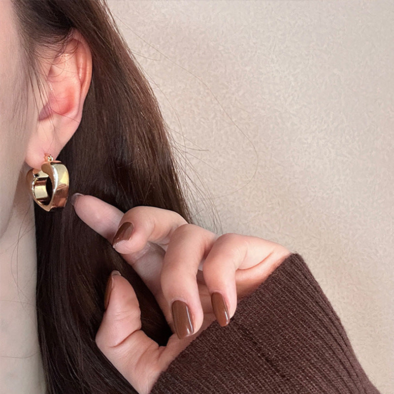 925 Silver Needle Internet Celebrity Same Style Gold Earrings Women's Light Luxury...