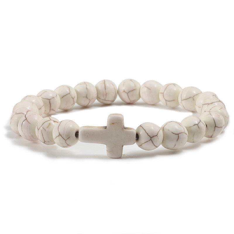 Blue Turquoise Cross Bracelet - view 6