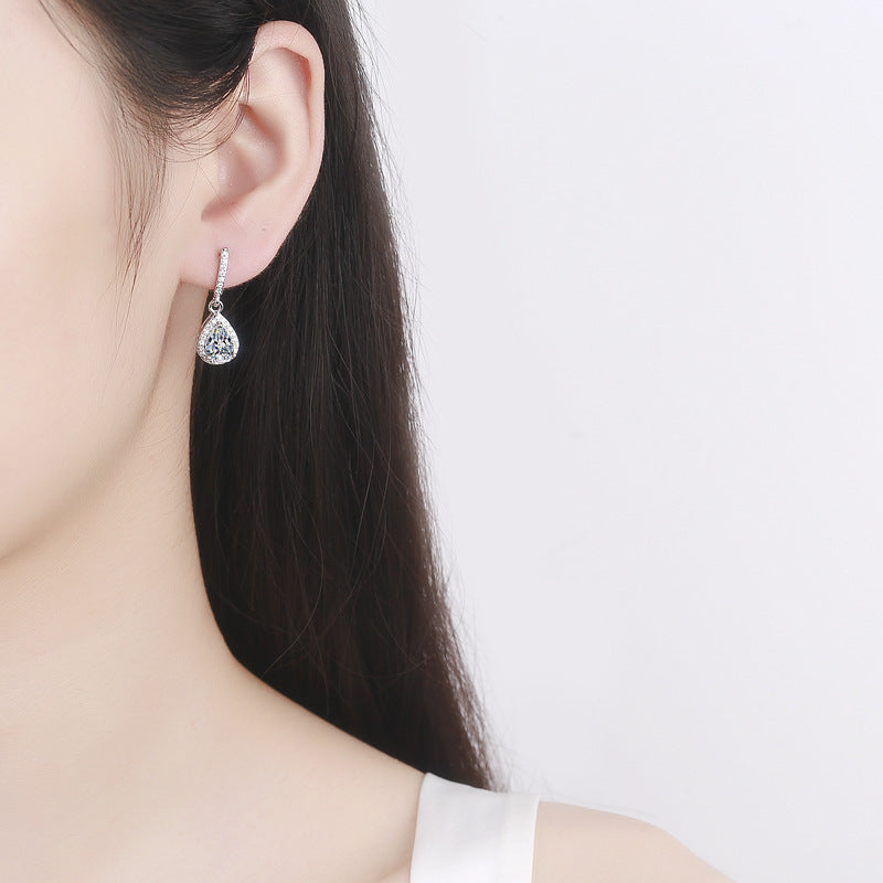 Fashion Drop Shape Ear Studs Micro Inlaid Zircon Earrings - view 3