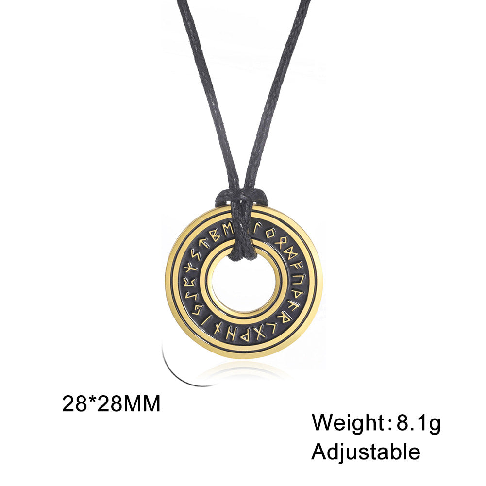 Vintage Nordic Rune Necklaces For Men Stainless Steel - view 5