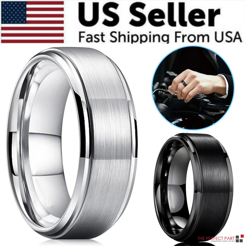 Tungsten Carbide Wedding Band Ring Brushed Silver