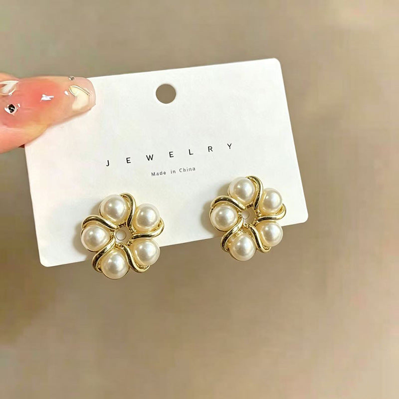 925 Silver Needle Internet Celebrity Same Style Gold Earrings Women's Light Luxury...