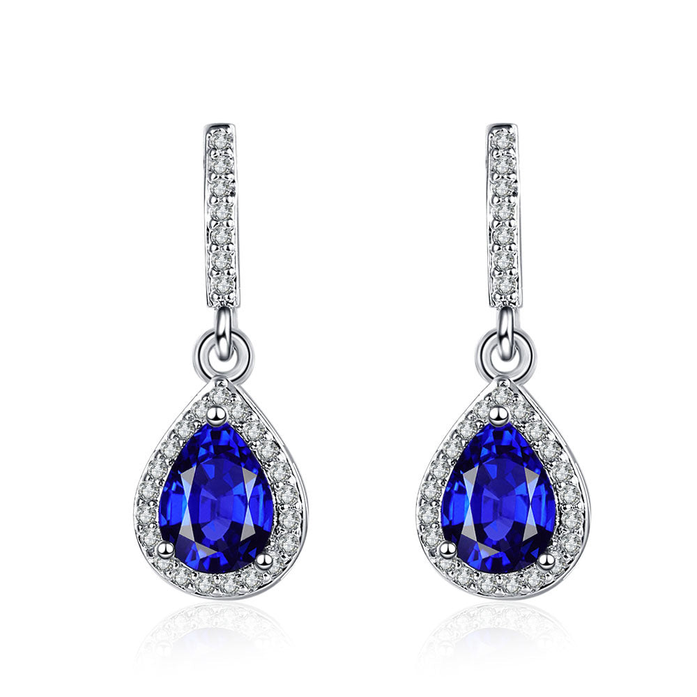 Fashion Drop Shape Ear Studs Micro Inlaid Zircon Earrings - view 6