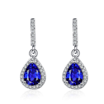Fashion Drop Shape Ear Studs Micro Inlaid Zircon Earrings - view 6