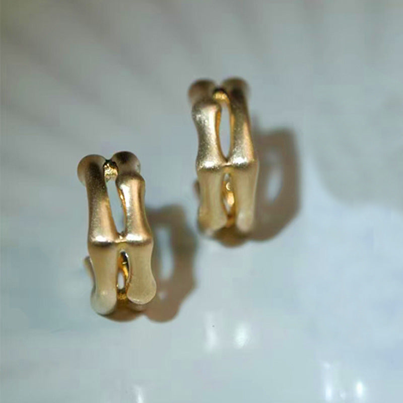 925 Silver Needle Internet Celebrity Same Style Gold Earrings Women's Light Luxury...