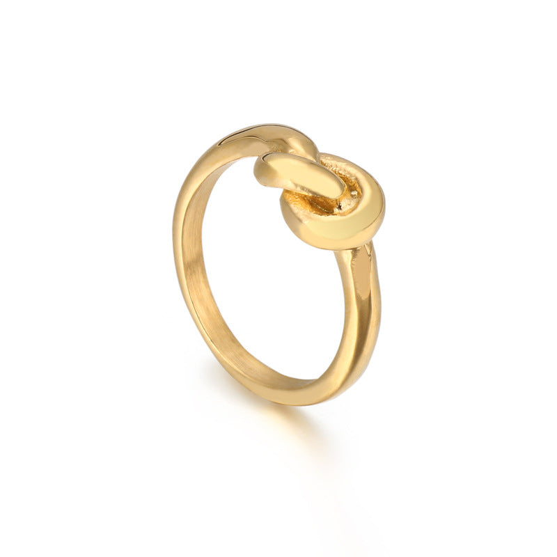 Truelove Knot Geometric Titanium Steel Ring - view 5