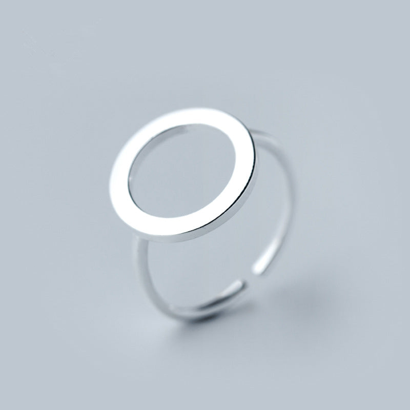 Open Circle Silver Statement Ring - product view 3