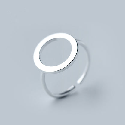 Open Circle Silver Statement Ring - product view 3