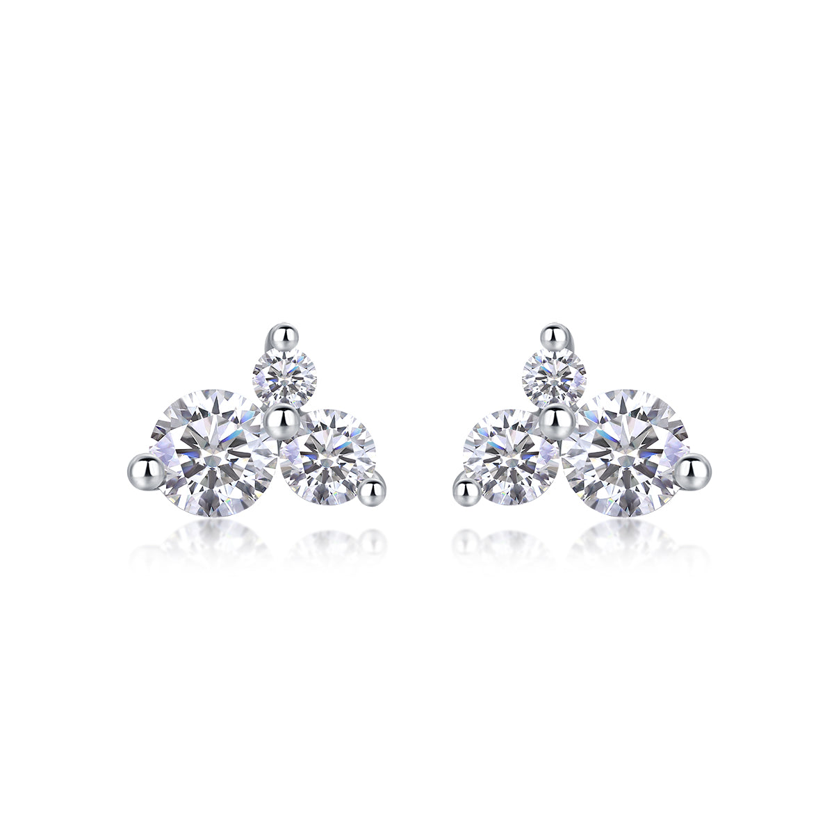 Wave Diamond Set Moissanite Silver Earrings Luxury - view 5