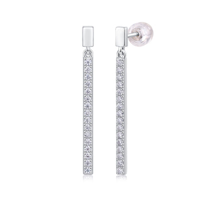 Jumping Diamond Set Moissanite Silver Earrings Luxury - view 5