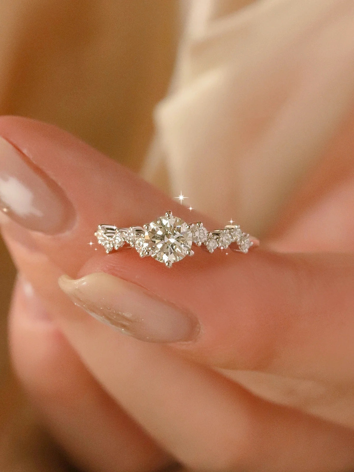 Adjustable One-Carat Moissanite Ring in S925 Silver - product view 1