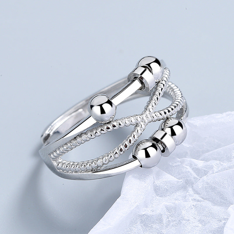 Rotatable Ring With Open Design Fashion Double-layer - view 5
