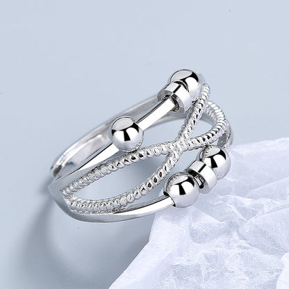 Rotatable Ring With Open Design Fashion Double-layer - view 5