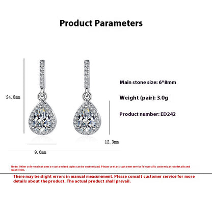 Fashion Drop Shape Ear Studs Micro Inlaid Zircon Earrings - view 4