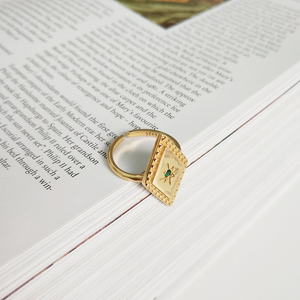 Gold-Tone Sculpted Silver Ring - product view 7