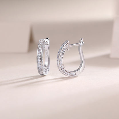 Highlight S925 Moissanite Sterling Silver Platinum-plated Earrings - view 2