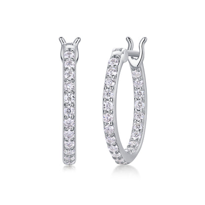 Streamer Diamond Set With Moissanite Silver Earrings - view 5