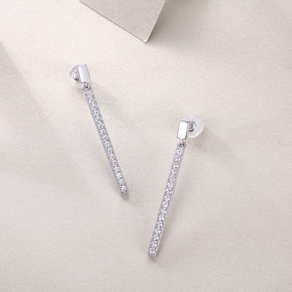 Jumping Diamond Set Moissanite Silver Earrings Luxury - view 4
