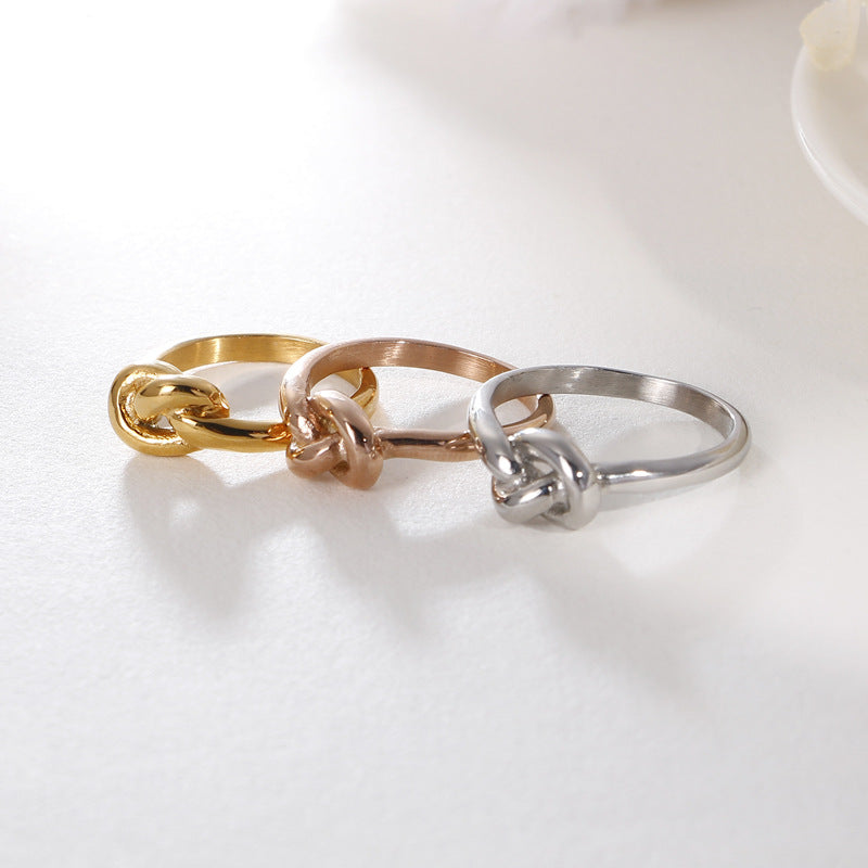 Truelove Knot Geometric Titanium Steel Ring - view 2