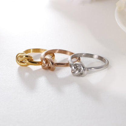 Truelove Knot Geometric Titanium Steel Ring - view 2