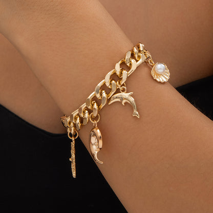 Creative Boho Conch Dolphin Starfish Pendant Choker - view 3