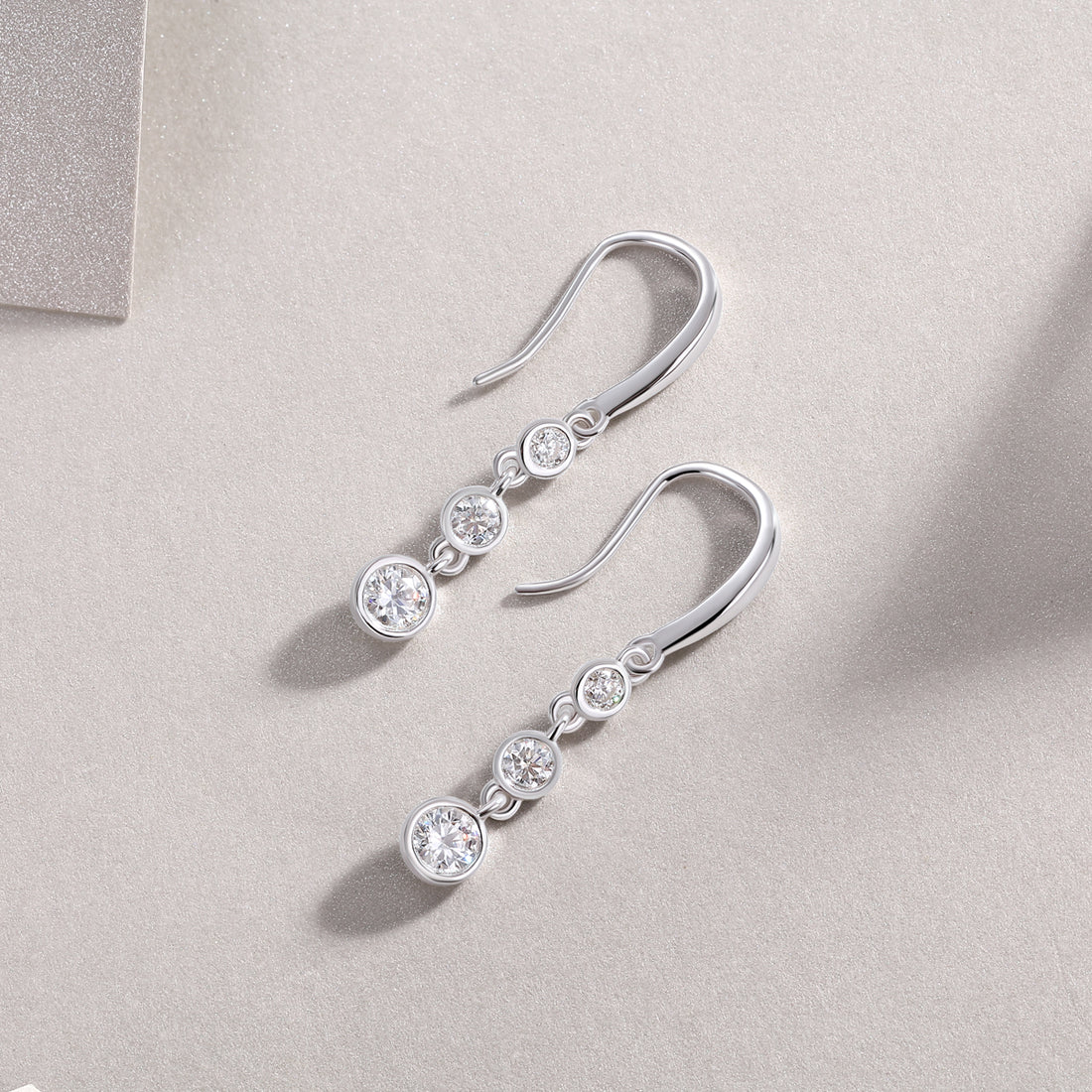 Classic Multi-diamond Set Moissanite Silver Earrings