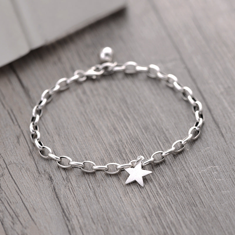 Open-Link Star Charm Bracelet in Silver — product photograph 1